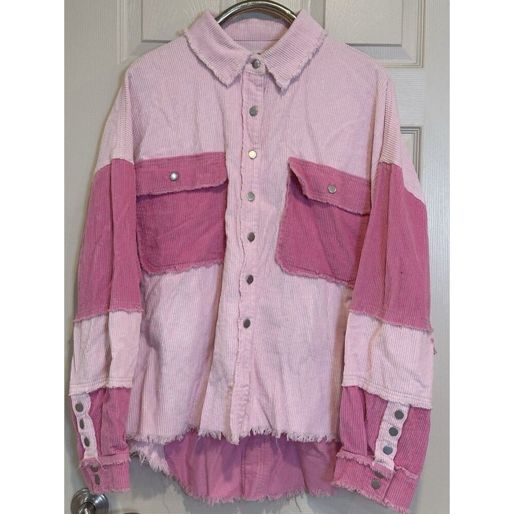 Vintage P O L Pink Corduroy Jacket Size XL